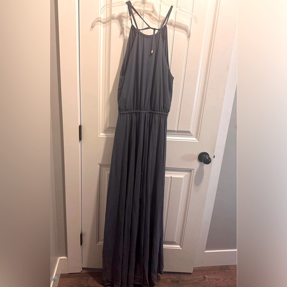 Lulu’s Dusty Blue Long Formal Dress